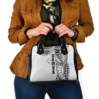 Samoa 685 Art Traditional Tattoo Pattern Shoulder Handbag White Color
