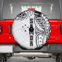 Samoa 685 Art Traditional Tattoo Pattern Spare Tire Cover White Color LT03 - Polynesian Pride