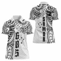 Samoa 685 Art Traditional Tattoo Pattern Women Polo Shirt White Color