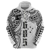 Samoa 685 Art Traditional Tattoo Pattern Zip Hoodie White Color