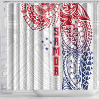Samoa 685 Art Traditional Tattoo Pattern Shower Curtain Gradient Color