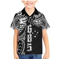 Samoa 685 Art Traditional Tattoo Pattern Family Matching Mermaid Dress and Hawaiian Shirt Black Color LT03 Son's Shirt Black - Polynesian Pride