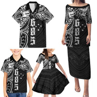 Samoa 685 Art Traditional Tattoo Pattern Family Matching Puletasi and Hawaiian Shirt Black Color LT03 - Polynesian Pride