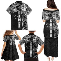 Samoa 685 Art Traditional Tattoo Pattern Family Matching Puletasi and Hawaiian Shirt Black Color LT03 - Polynesian Pride