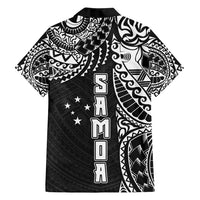 Samoa 685 Art Traditional Tattoo Pattern Family Matching Summer Maxi Dress and Hawaiian Shirt Black Color LT03 - Polynesian Pride