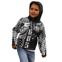 Samoa 685 Art Traditional Tattoo Pattern Kid Hoodie Black Color