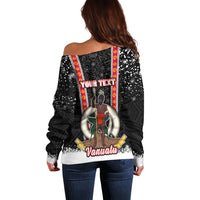 Personalised Vanuatu Christmas Off Shoulder Sweater Polynesian Tribal Snow Style LT03 - Polynesian Pride