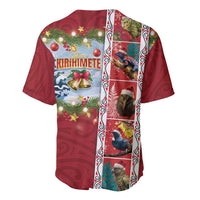 New Zealand Merry Christmas Baseball Jersey Maori Animals, Koru Tattoo - Red Xmas Style LT03 - Polynesian Pride