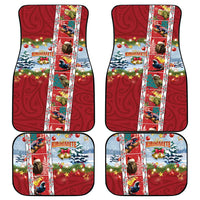 New Zealand Merry Christmas Car Mats Maori Animals, Koru Tattoo - Red Xmas Style