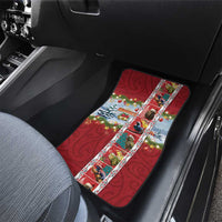 New Zealand Merry Christmas Car Mats Maori Animals, Koru Tattoo - Red Xmas Style