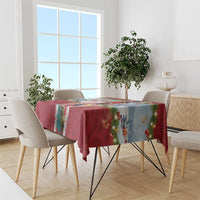 New Zealand Merry Christmas Tablecloth Maori Animals, Koru Tattoo - Red Xmas Style LT03 - Polynesian Pride