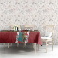 New Zealand Merry Christmas Tablecloth Maori Animals, Koru Tattoo - Red Xmas Style LT03 - Polynesian Pride