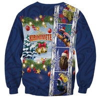 New Zealand Merry Christmas Sweatshirt Maori Animals, Koru Tattoo - Blue Xmas Style LT03 - Polynesian Pride
