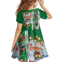 New Zealand Merry Christmas Family Matching Mermaid Dress and Hawaiian Shirt Maori Animals, Koru Tattoo - Green Xmas Style LT03 - Polynesian Pride