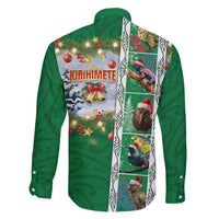 New Zealand Merry Christmas Family Matching Mermaid Dress and Hawaiian Shirt Maori Animals, Koru Tattoo - Green Xmas Style LT03 - Polynesian Pride