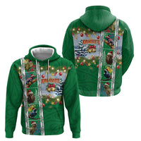 New Zealand Merry Christmas Hoodie Maori Animals, Koru Tattoo - Green Xmas Style