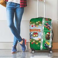 New Zealand Merry Christmas Luggage Cover Maori Animals, Koru Tattoo - Green Xmas Style