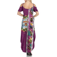 New Zealand Merry Christmas Family Matching Summer Maxi Dress and Hawaiian Shirt Maori Animals, Koru Tattoo - Pink Xmas Style LT03 - Polynesian Pride
