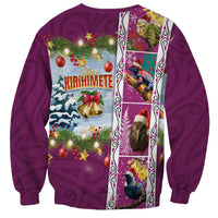 New Zealand Merry Christmas Sweatshirt Maori Animals, Koru Tattoo - Pink Xmas Style LT03 - Polynesian Pride