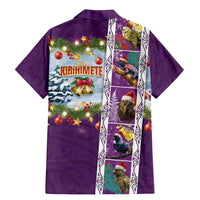 New Zealand Merry Christmas Family Matching Mermaid Dress and Hawaiian Shirt Maori Animals, Koru Tattoo - Purple Xmas Style LT03 - Polynesian Pride