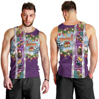 New Zealand Merry Christmas Men Tank Top Maori Animals, Koru Tattoo - Purple Xmas Style