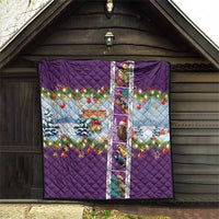 New Zealand Merry Christmas Quilt Maori Animals, Koru Tattoo - Purple Xmas Style LT03 - Polynesian Pride