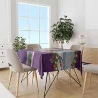 New Zealand Merry Christmas Tablecloth Maori Animals, Koru Tattoo - Purple Xmas Style LT03 - Polynesian Pride