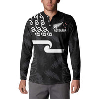 New Zealand Rugby Custom Button Sweatshirt The Champions Aotearoa LT03 - Polynesian Pride
