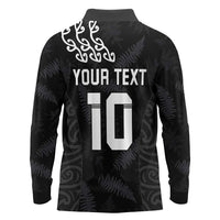 New Zealand Rugby Custom Long Sleeve Polo Shirt The Champions Aotearoa LT03 - Polynesian Pride