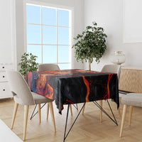 Hawaiian Turtle with Volcanic Eruption Tablecloth Hibiscus Lei and Lava Flow an Abstract Texture LT03 - Polynesian Pride
