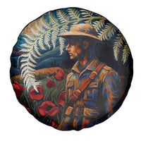 New Zealand Soldier ANZAC Day Spare Tire Cover Silver Fern Starry Night Style LT03 - Polynesian Pride