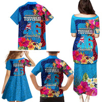 Tuvalu Independence Day Family Matching Puletasi and Hawaiian Shirt 1st October 46th Anniversary Polynesian Jungle Flower LT03 - Polynesian Pride