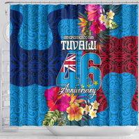 Tuvalu Independence Day Shower Curtain 1st October 46th Anniversary Polynesian Jungle Flower LT03 - Polynesian Pride