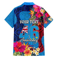 Personalised Tuvalu Independence Day Family Matching Puletasi and Hawaiian Shirt 1st October 46th Anniversary Polynesian Jungle Flower LT03 - Polynesian Pride