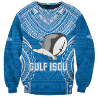 Gulf Isou Rugby Sweatshirt Papua New Guinea Polynesian Tattoo LT03 Unisex Blue - Polynesian Pride