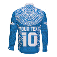 Custom Gulf Isou Rugby Long Sleeve Button Shirt Papua New Guinea Polynesian Tattoo LT03 - Polynesian Pride