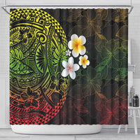 Hawaiian Hibiscus and Plumeria Polynesian Tribal Tattoo Shower Curtain Reggae Color LT03 - Polynesian Pride