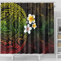 Hawaiian Hibiscus and Plumeria Polynesian Tribal Tattoo Shower Curtain Reggae Color LT03 - Polynesian Pride