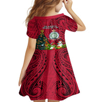 Niue Christmas Family Matching Off Shoulder Maxi Dress and Hawaiian Shirt Coat of Arms and Polynesian Tattoo Xmas Element Christmas Red Vibe LT03 - Polynesian Pride