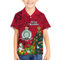 Personalised Niue Christmas Hawaiian Shirt Coat of Arms and Polynesian Tattoo Xmas Element Christmas Red Vibe LT03 - Polynesian Pride
