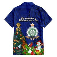 Niue Christmas Hawaiian Shirt Coat of Arms and Polynesian Tattoo Xmas Element Christmas Blue Vibe LT03 - Polynesian Pride