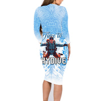 New Zealand Sky Diving Family Matching Long Sleeve Bodycon Dress and Hawaiian Shirt Lets Get High