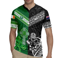 New Zealand And Ireland Rugby Custom Rugby Jersey Maori Tiki With Shamrock LT05 - Polynesian Pride