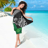 New Zealand And Ireland Rugby Custom Sarong Maori Tiki With Shamrock