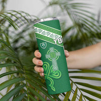 New Zealand And Ireland Rugby Custom Skinny Tumbler Maori Tiki With Shamrock LT05 - Polynesian Pride