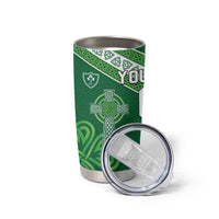 New Zealand And Ireland Rugby Custom Tumbler Cup Maori Tiki With Shamrock LT05 - Polynesian Pride