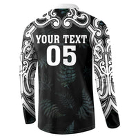 Custom New Zealand Fern Women Rugby Button Sweatshirt Maori Pattern LT05 - Polynesian Pride