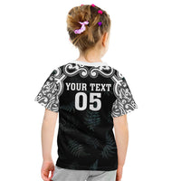 Custom New Zealand Fern Women Rugby Kid T Shirt Maori Pattern LT05 - Polynesian Pride