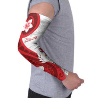 Samoa Teuila Arm Sleeves Samoan Siapo Pattern Red Version - Polynesian Pride