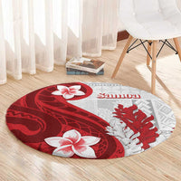 Samoa Teuila 2024 Round Carpet Samoan Siapo Pattern Red Version